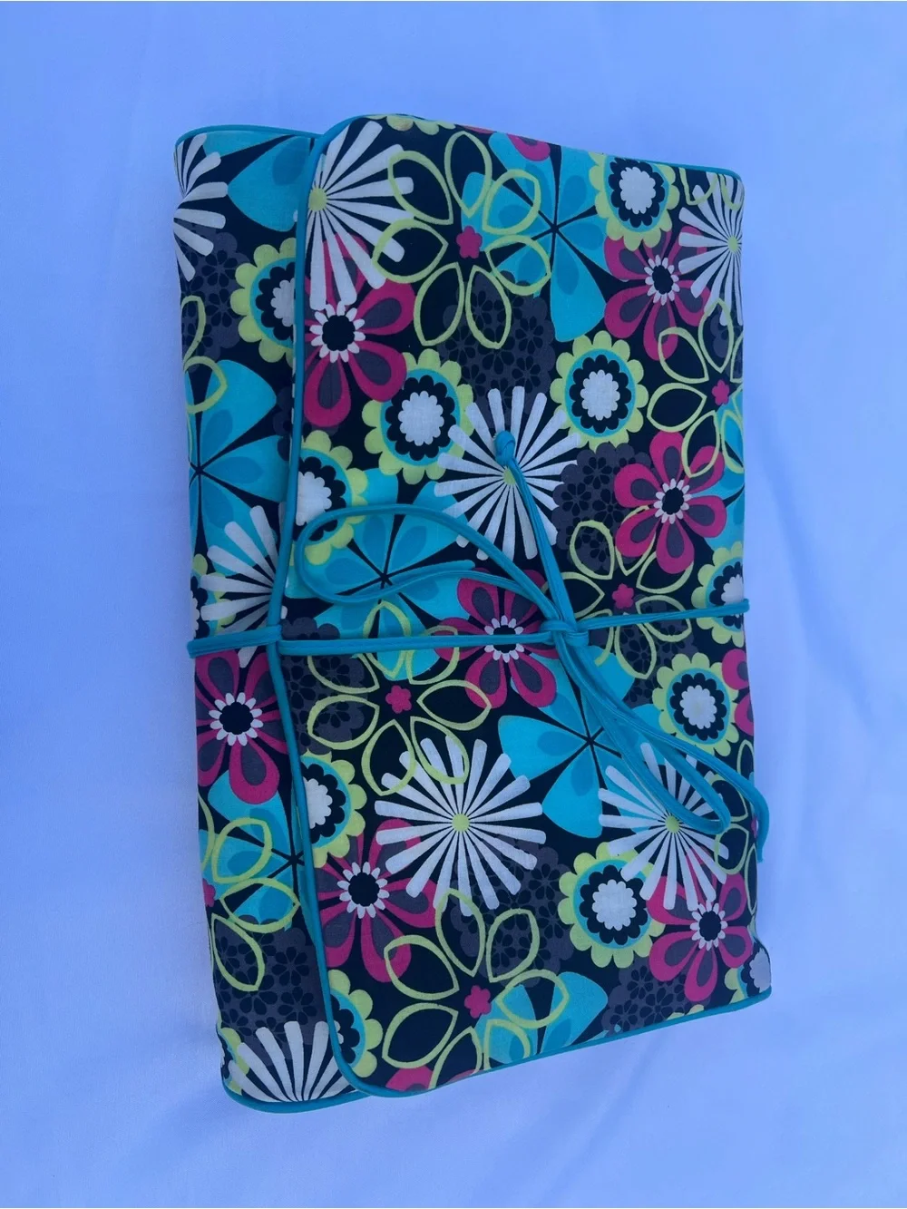 Three Fold Floral Geometric Travel Make up bag